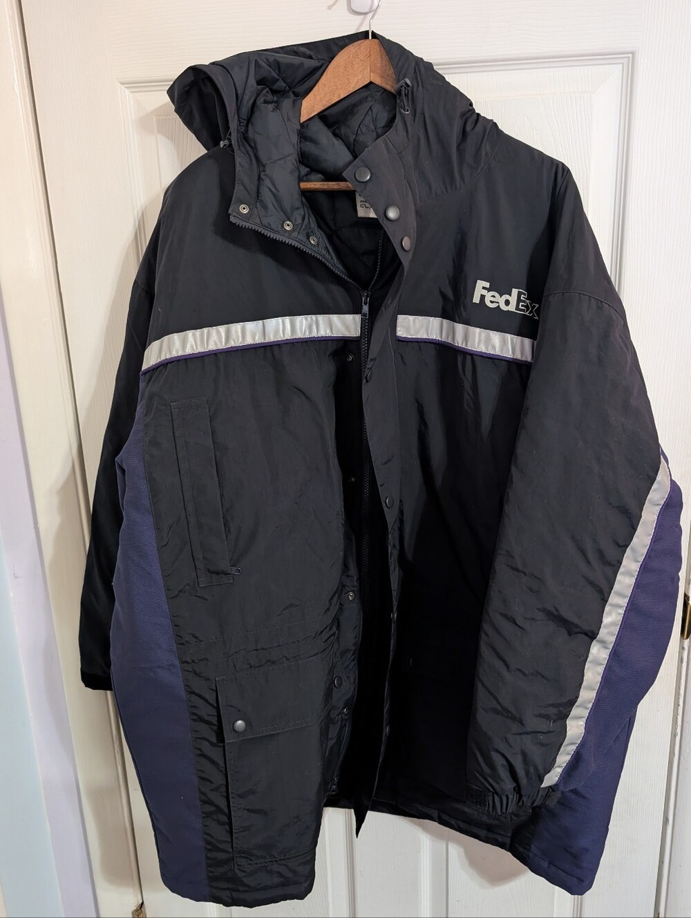 FedEx Stan Herman VF Imagewear Reflective Rain Coat Nylon Windbreaker Hooded 3XL